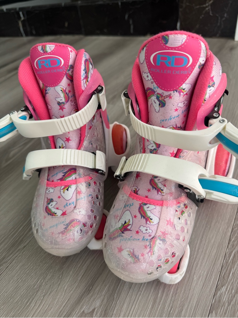 Roller Derby Sport Kid’s Roller Skate/ Unicorn Pink -white/ size fitting J12-2